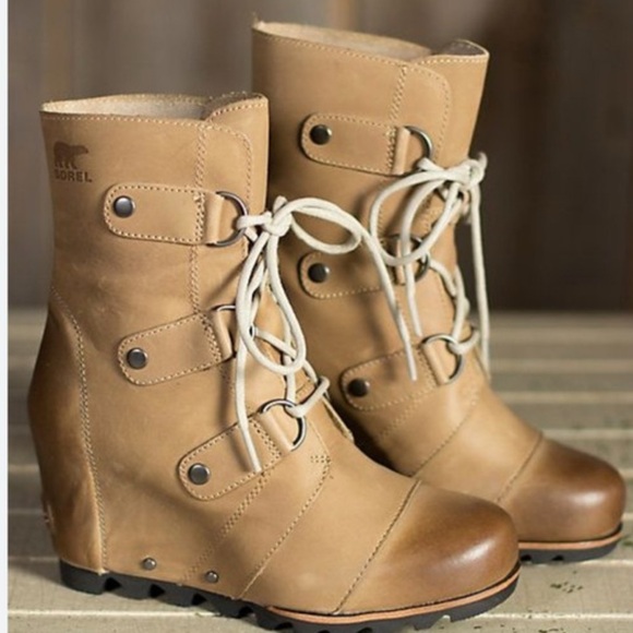 Sorel Shoes - Sorel Women's Joan Of Artic Wedge ll Ash Brown Leather Boots